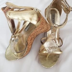 Silver & Gold Wedge Sandals